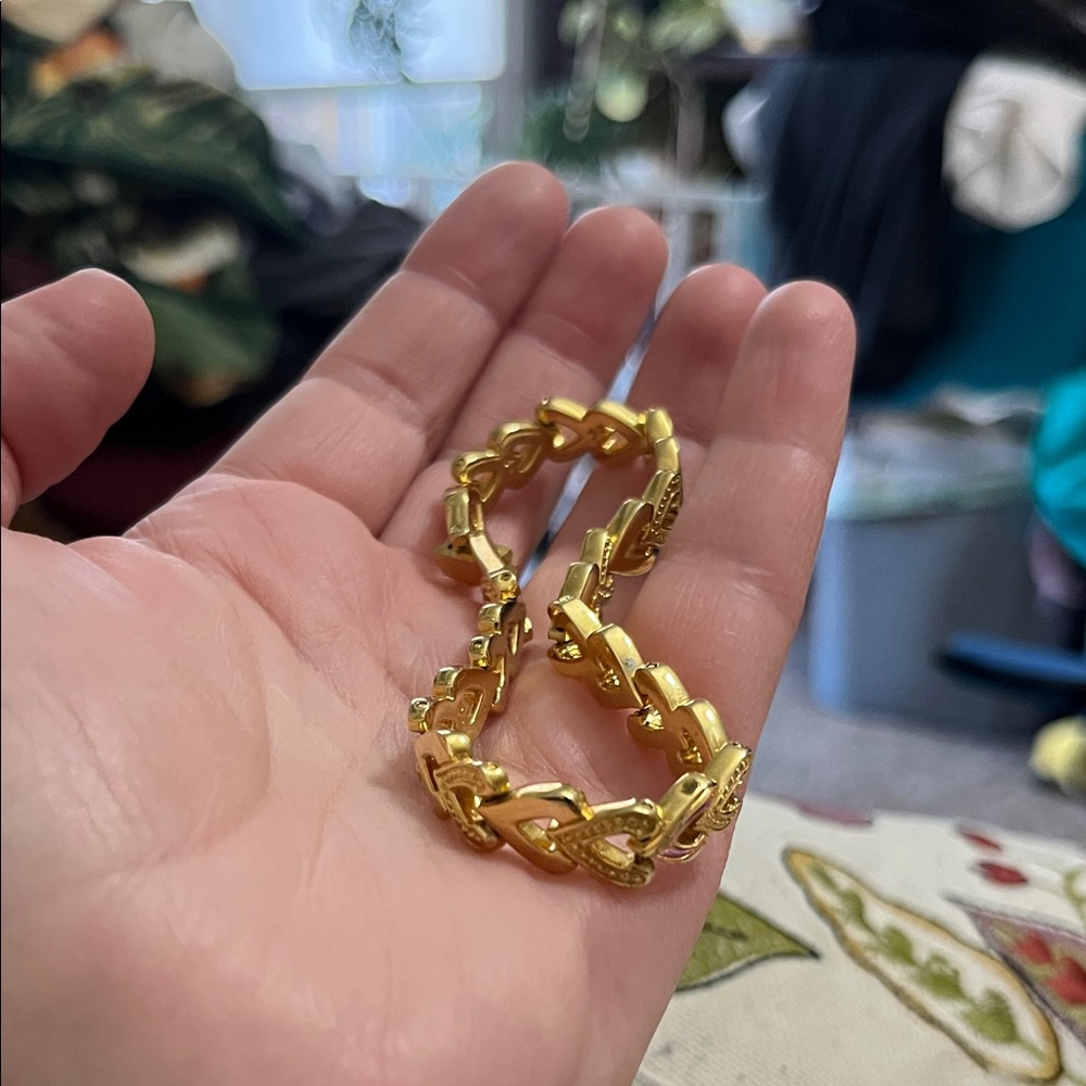 Elegant Gold Chain Bracelet, Hearts